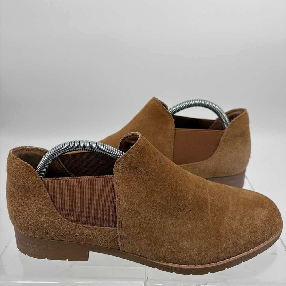 Bjorndal Womens 10 M Gianna Leather Suede Chelsea Bootie Shoes Brown Slip On